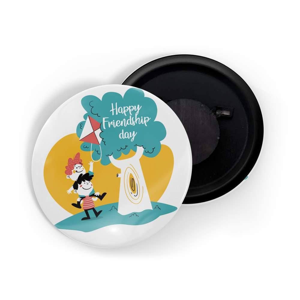 dhcrafts Fridge Magnet White Friendship Day D1 Glossy Finish Design Pack of 1